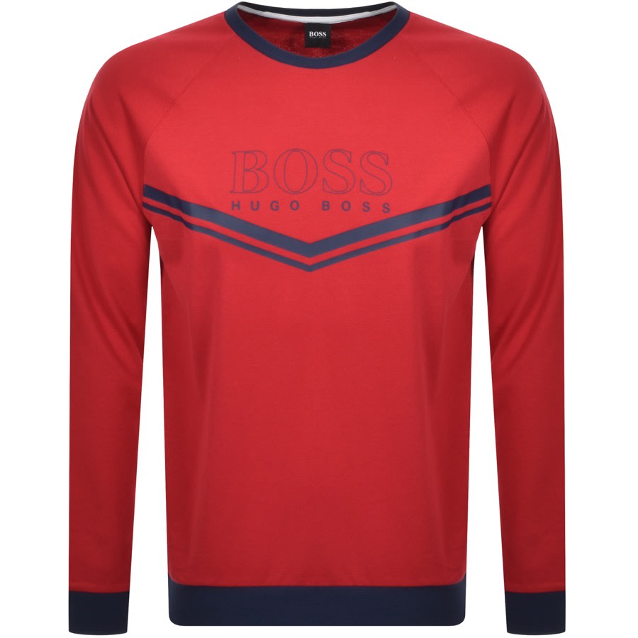 Alternative Image for ProductBOSS Bodywear Lounge Crew Neck Sweatshirt Red1